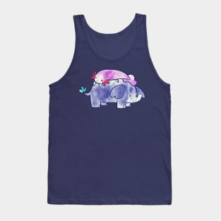 Axolotl and Little Elephant Watercolor Tank Top